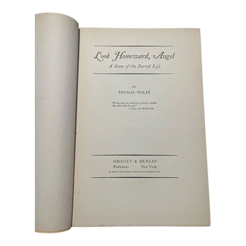 Vtg Hardback Book Thomas Wolfe LOOK HOMEWARD, ANGEL Grosset & Dunlap 1929 USA‎